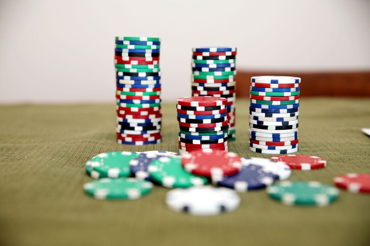 Symbolic chips stacked and ready before guests arrive at a private party