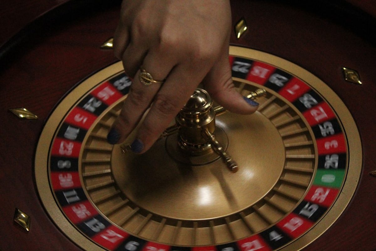 Close-up of a roulette wheel at a Casino Moments mobile table setup